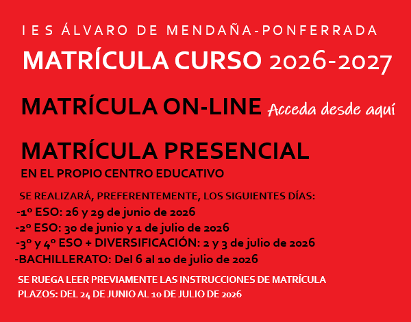 MATRÍCULA CURSO 26 27